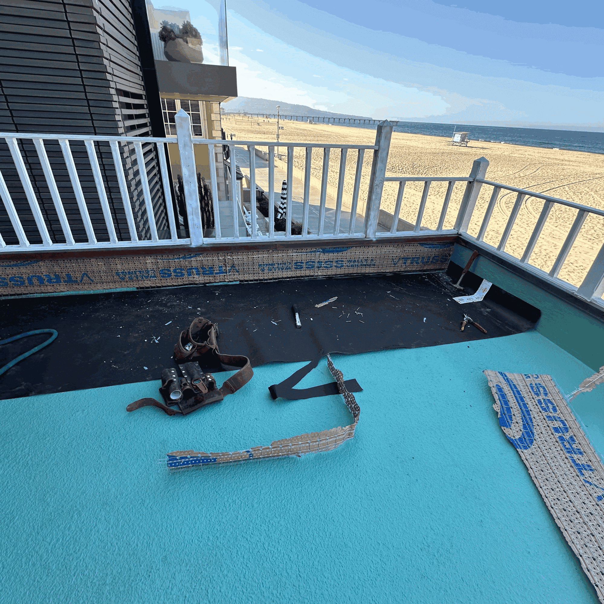 pool sides strip stucco work